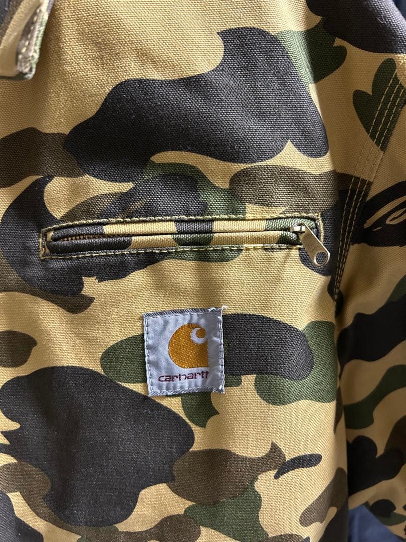 Carhartt アベイシングエープアクティブジャケットイエローカモ柄　美品
