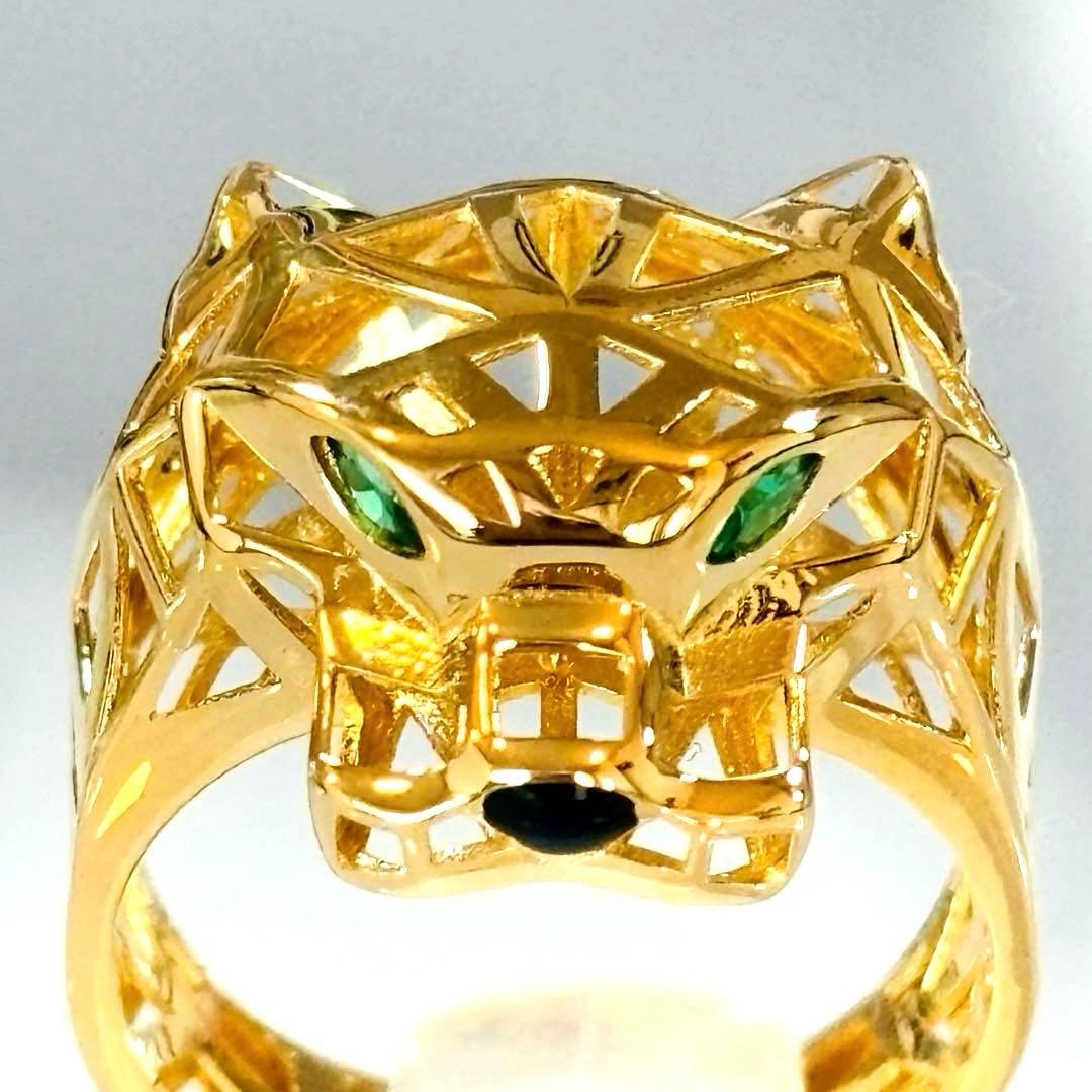 新品同様　K18 YG パンサー　リング　18金　新品仕上げ済み　超美品