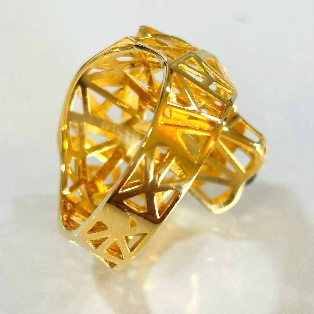 新品同様　K18 YG パンサー　リング　18金　新品仕上げ済み　超美品