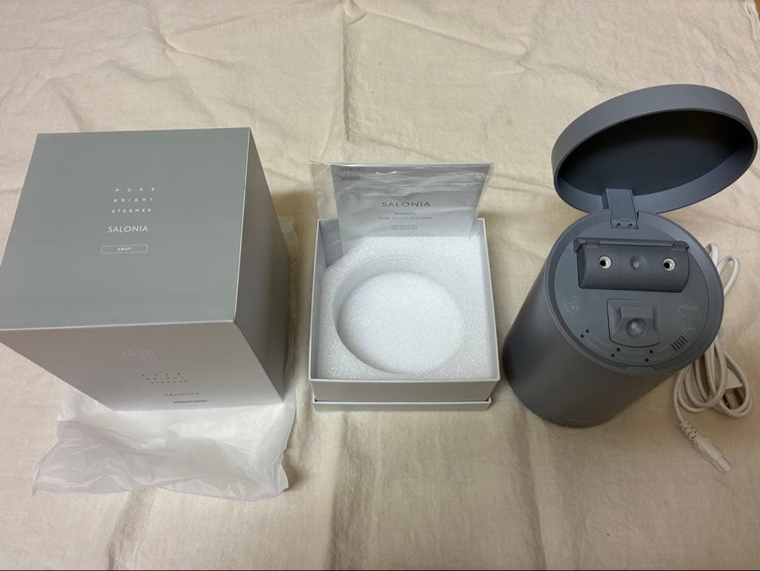SALONIA サロニア　ピュアブライト 美顔器 フェイススチーマー グレー