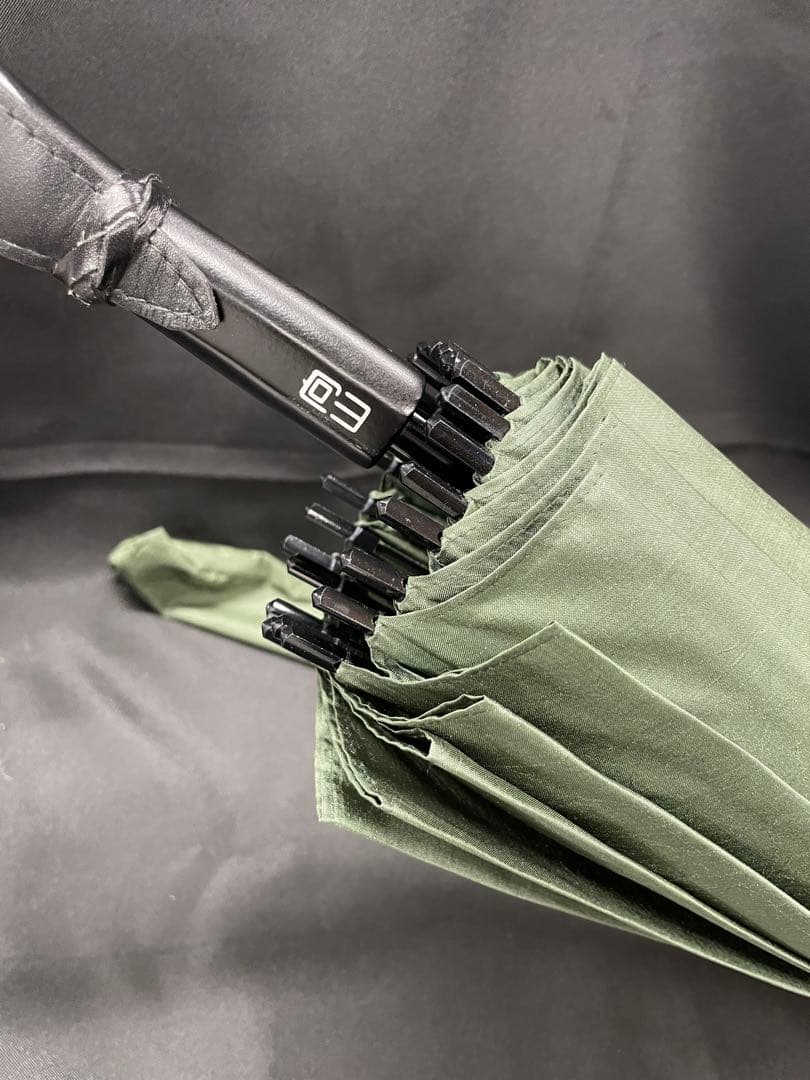 C1【used】高級洋傘 福井洋傘 グリーン 24骨 記名あり