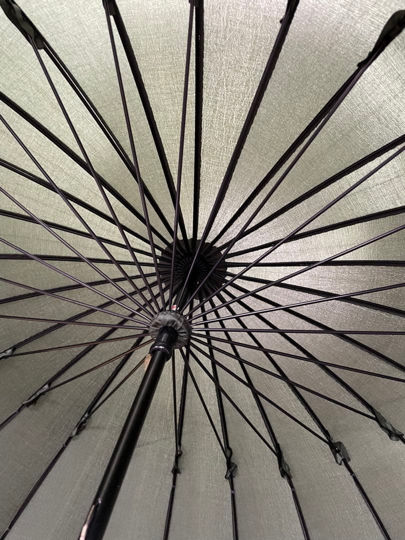 C1【used】高級洋傘 福井洋傘 グリーン 24骨 記名あり