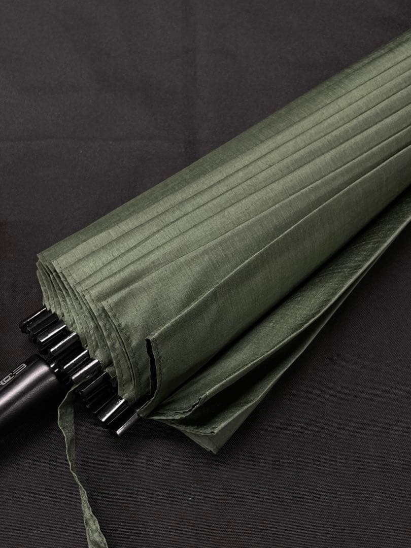 C1【used】高級洋傘 福井洋傘 グリーン 24骨 記名あり