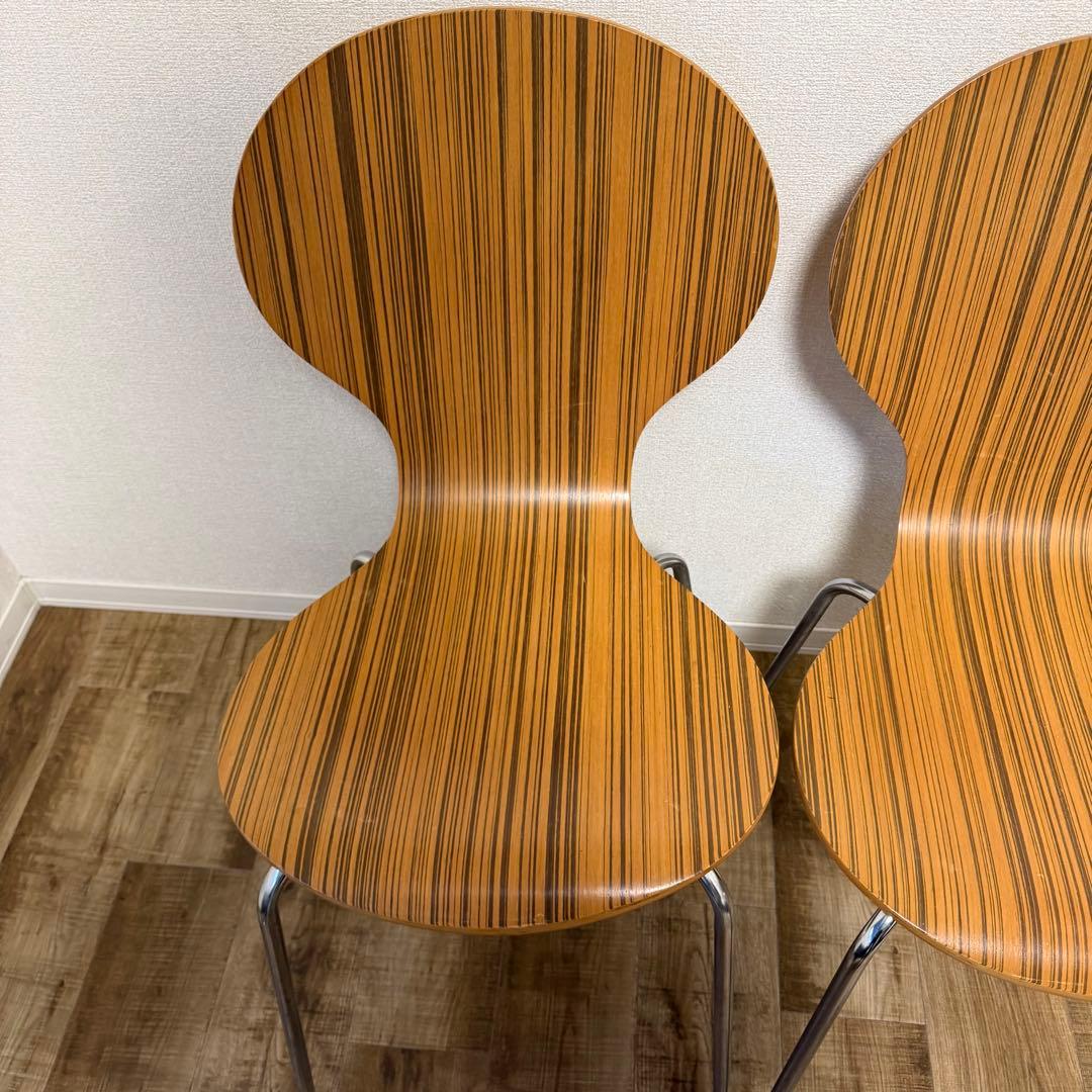 木製 スタッキングチェア 2脚セット