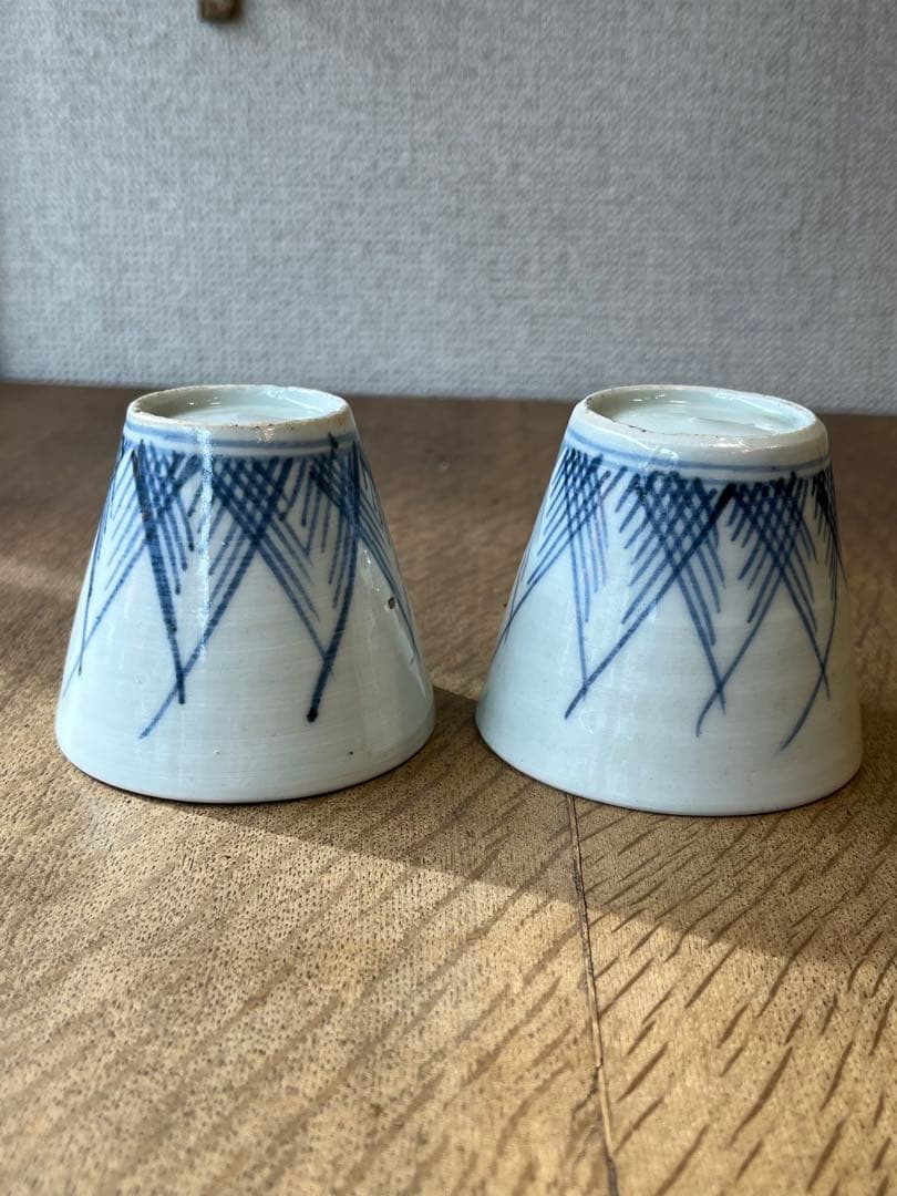 古い蕎麦猪口　そばちょこ　2個セット　湯呑み　古雑貨　アンティーク　昭和レトロ