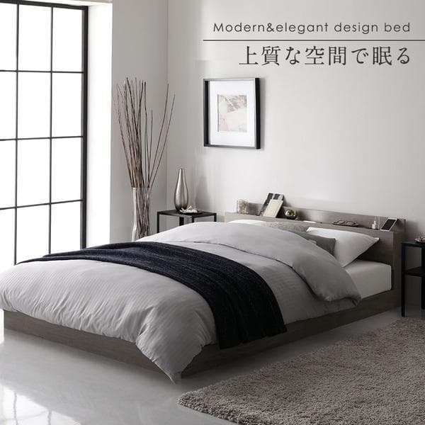 ベッド セミダブル ベッドフレームのみ グレージュ ds-2423346