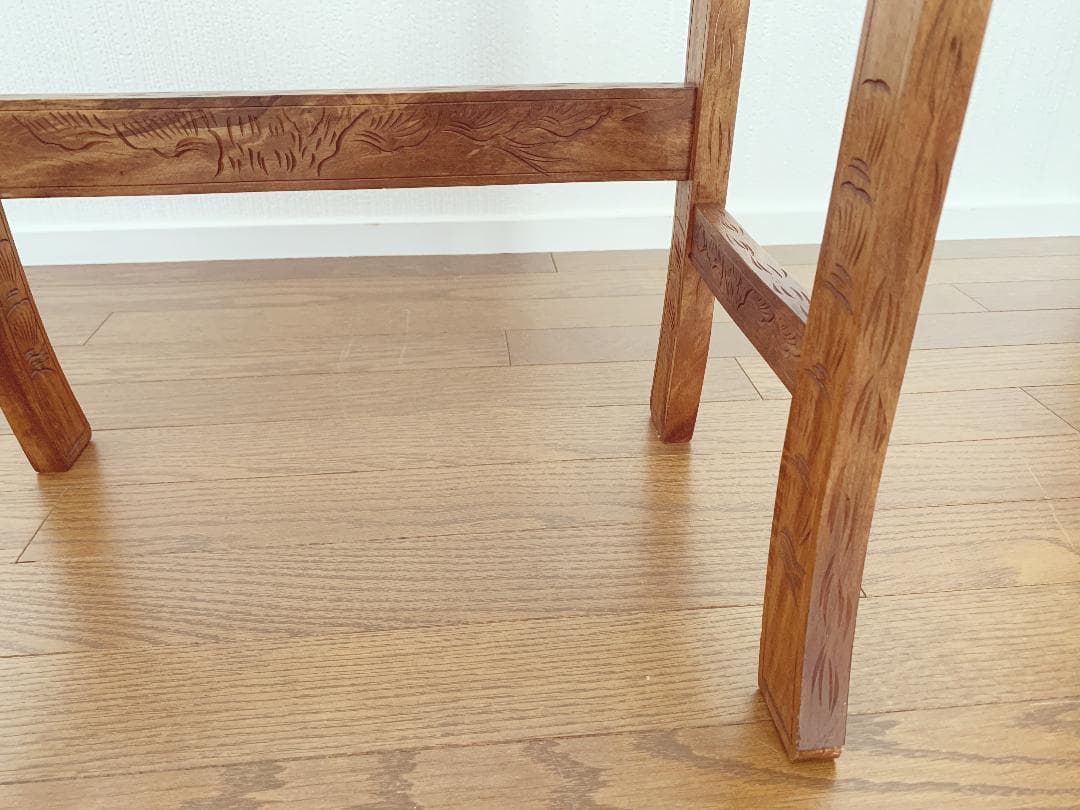 軽井沢彫り　ビンテージ　サイドテーブル　(花台、飾り台)