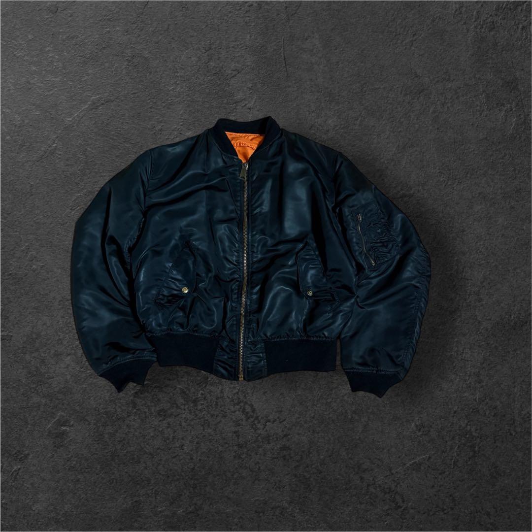 80s MADE in USA ALPHA MA-1フライトジャケット 短丈