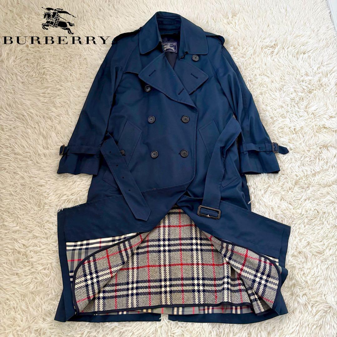 BURBERRYSバーバリー ノバチェック ライナー付 トレンチコート ネイビー