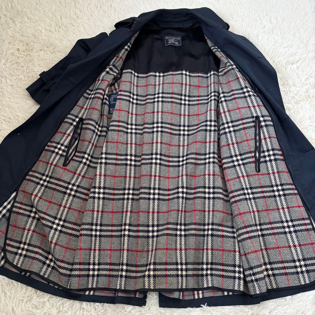 BURBERRYSバーバリー ノバチェック ライナー付 トレンチコート ネイビー