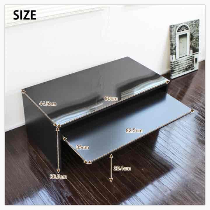 鏡面仕上げで高級感あり！ロータイプデスク