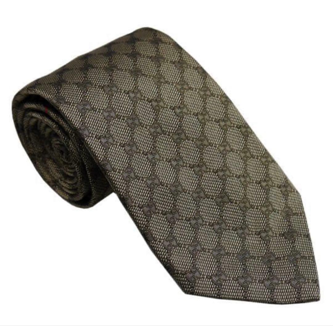 GUCCI ネクタイ　GGパターン柄　シルク