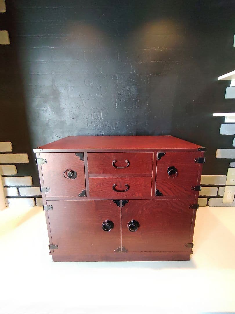 隠し収納あり！骨董品　戸棚　引き出し