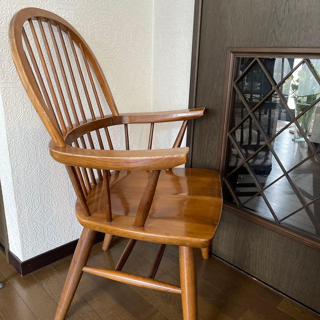 柏木工　アンティーク　肘掛け付き　ウィンザー　カントリー　チェアー　1脚