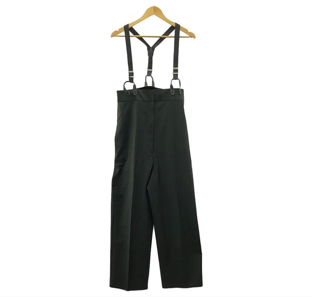 H BEAUTY&YOUTH トロピカル ハイウエスト サスペンダーパンツ M