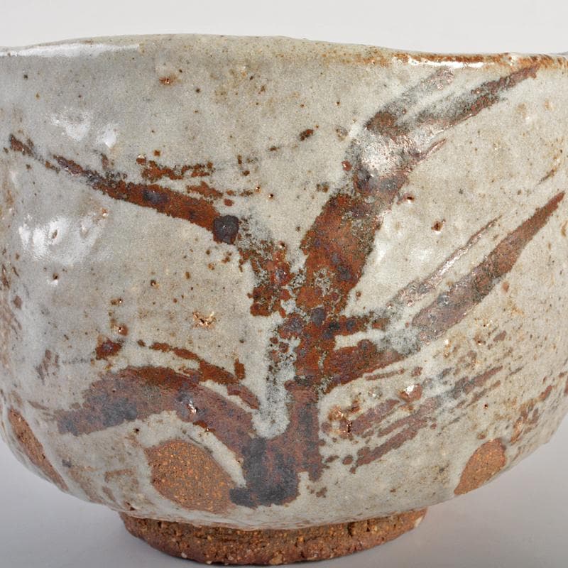 茶道具　加藤唐九郎　一無斎（一ム斎）作　鼠志野　茶碗　共布共箱　D　R6708