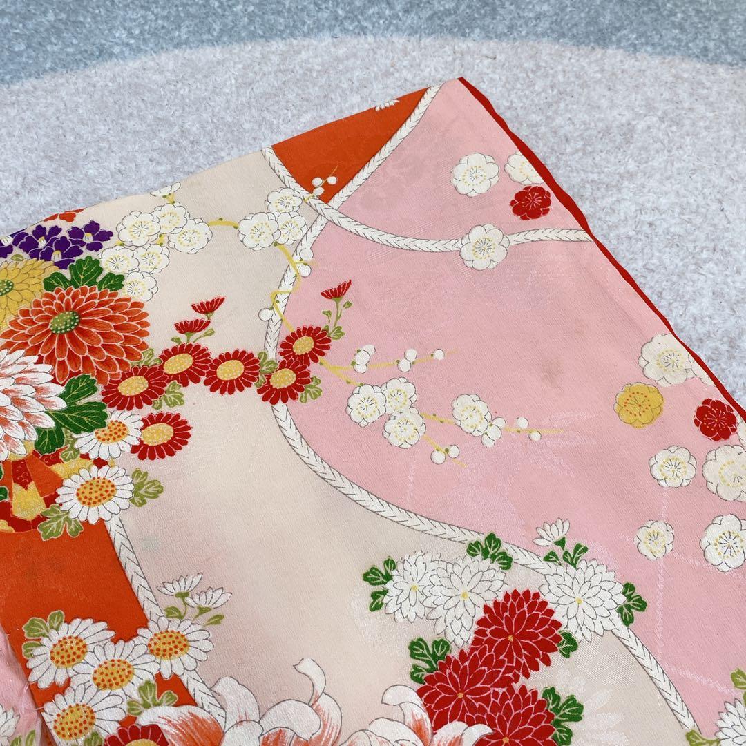 七五三 2歳 3歳 正絹 アンティーク 着物 被布 バッグ 草履 セット