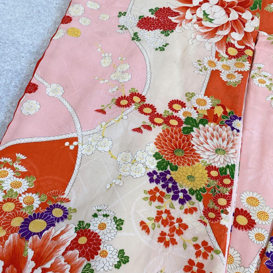 七五三 2歳 3歳 正絹 アンティーク 着物 被布 バッグ 草履 セット