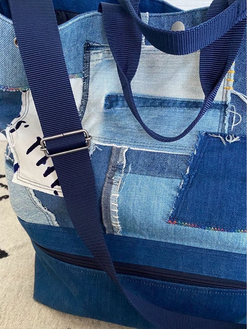 売約済！美品ハリウッドランチマーケット　HR REMAKE デニムマザーズバッグ