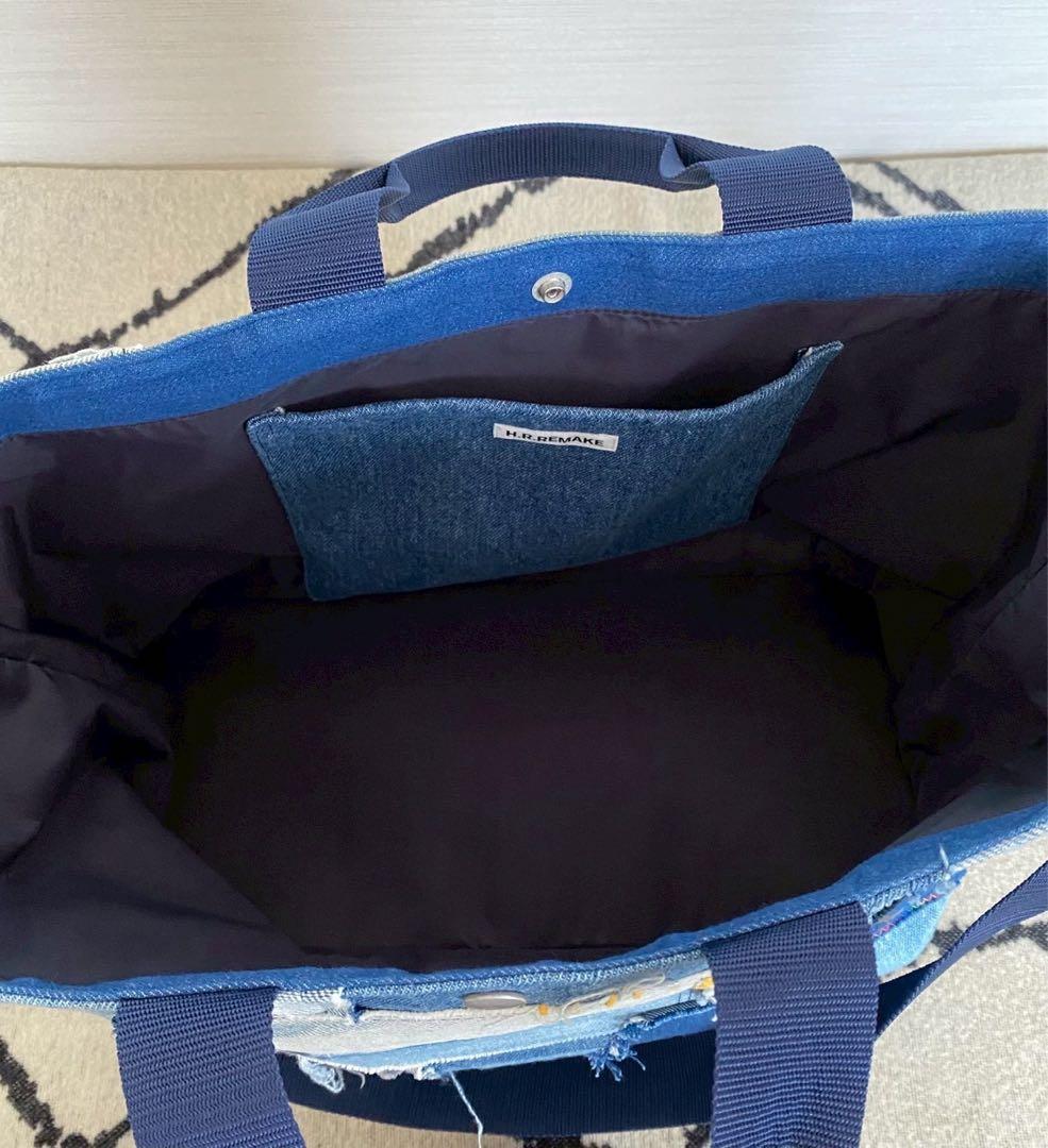 売約済！美品ハリウッドランチマーケット　HR REMAKE デニムマザーズバッグ
