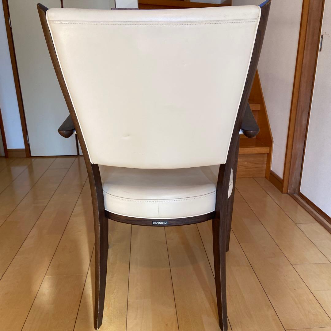 カリモク ダイニングチェアー肘付CT7320K325ブラウン色 美品