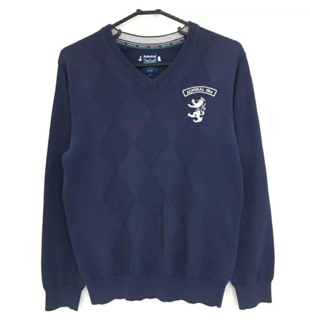 【美品】Admiral アドミラル セーター 前面ダイヤ柄 ゴルフウェア