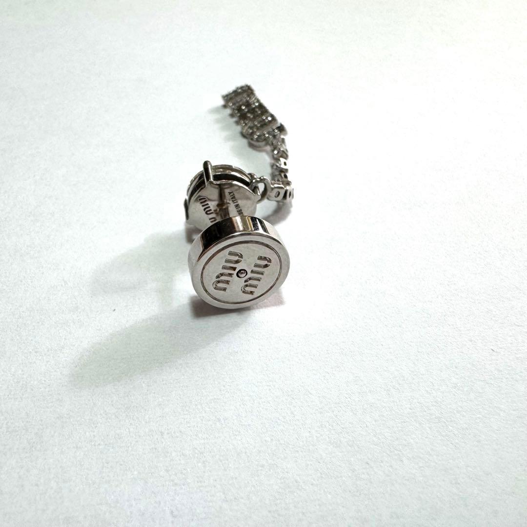 MIUMIU クリスタル付き　メタル　ピアス　片方のみ