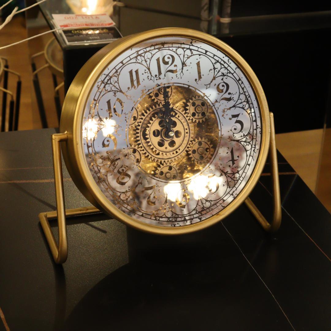 置き時計 クロック ゴールド ギアクロック ヴィンテージ
