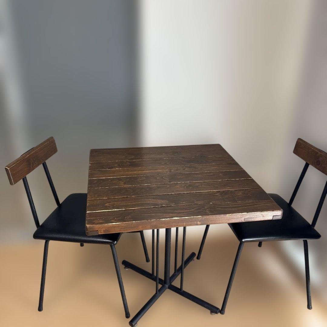 ※テーブルのみ①ダークブラウン木製ダイニングテーブル チェア 2月末まで出品
