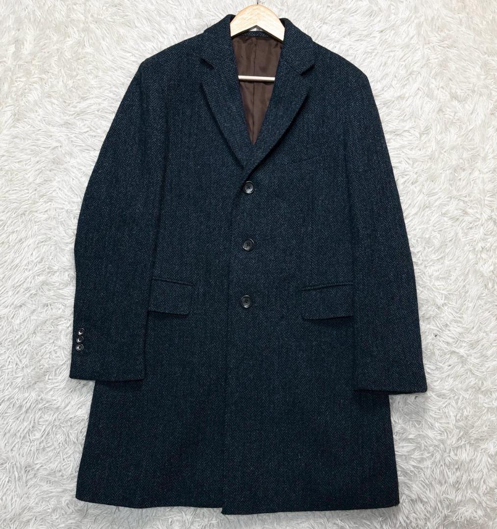 別注 Harris Tweed スーツセレクトヘリンボーン チェスターコートL