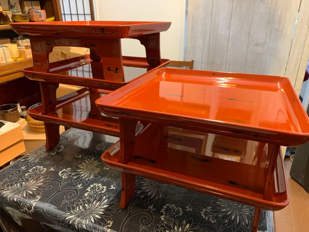 輪島塗　根来　御膳　足付膳　会席膳　５客　膳