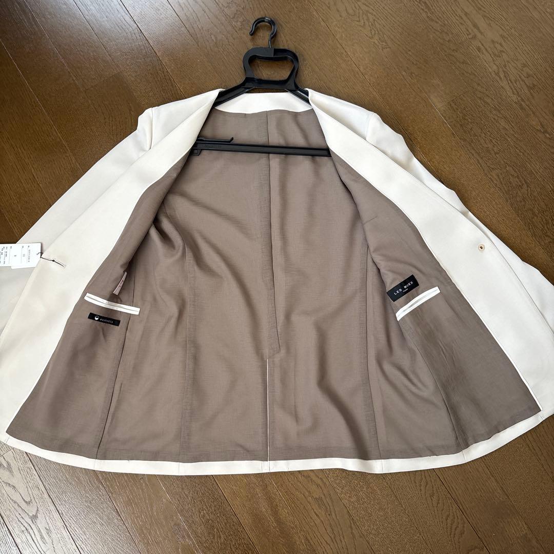 ① 新品　AOKI＆Oggiコラボ　ノーカラージャケット ワイドパンツ スーツ