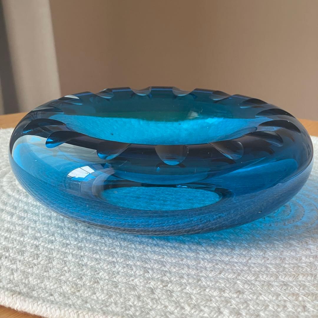 マークニューソン ガラス製 灰皿 青 Marc Newson ash tray