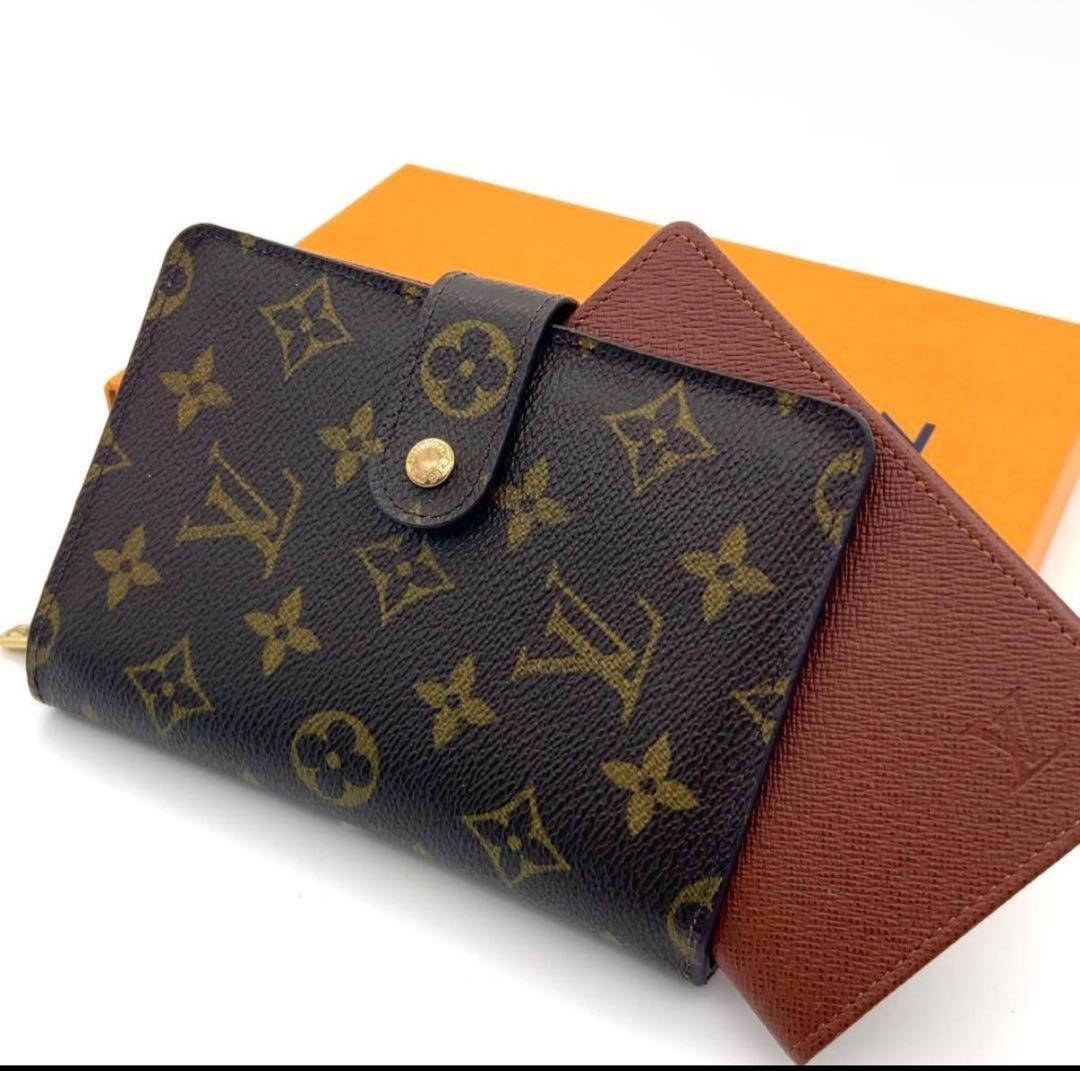ルイヴィトン モノグラム 二つ折り財布 ポルトパピエジップ パスケース付