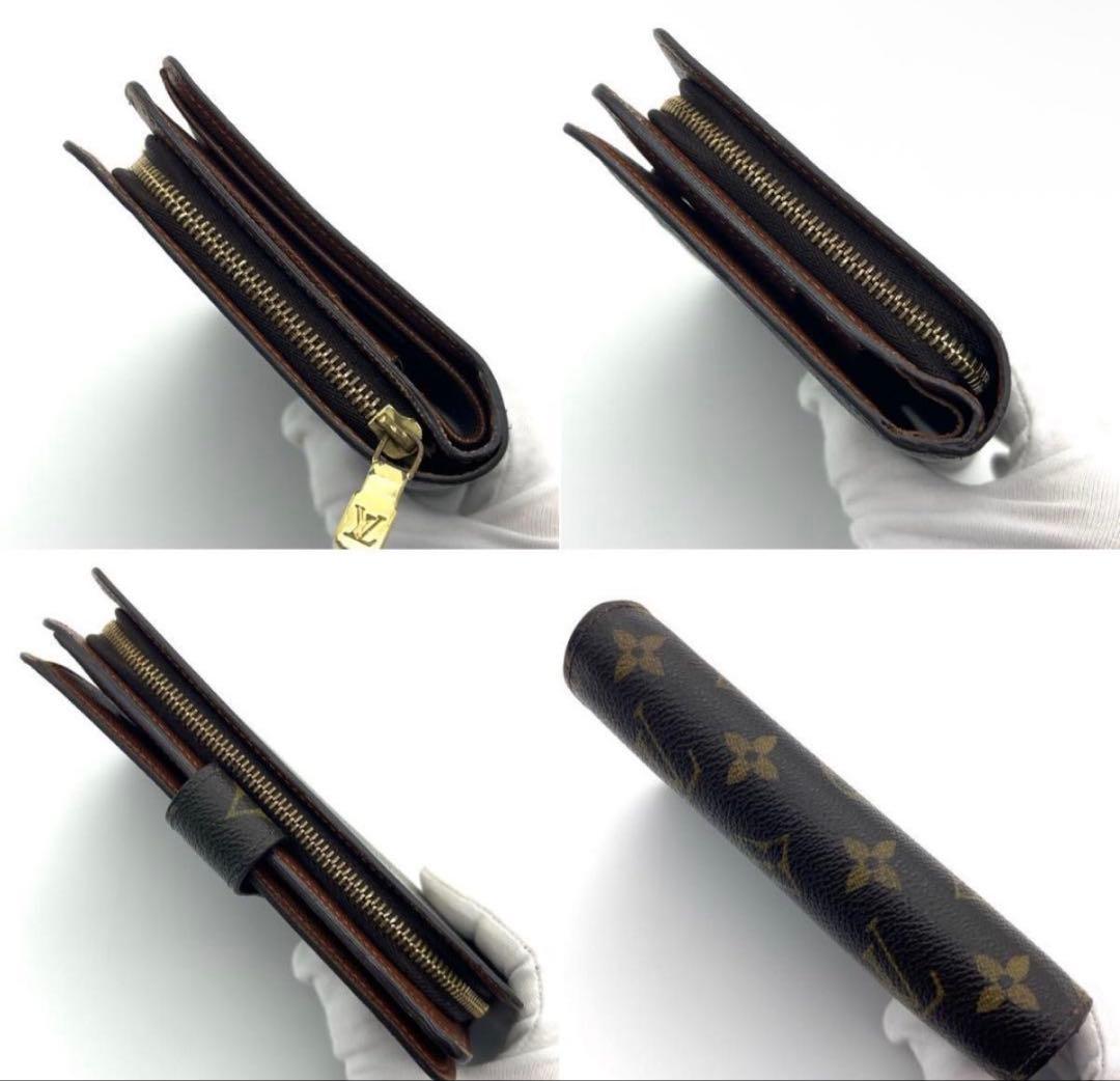 ルイヴィトン モノグラム 二つ折り財布 ポルトパピエジップ パスケース付