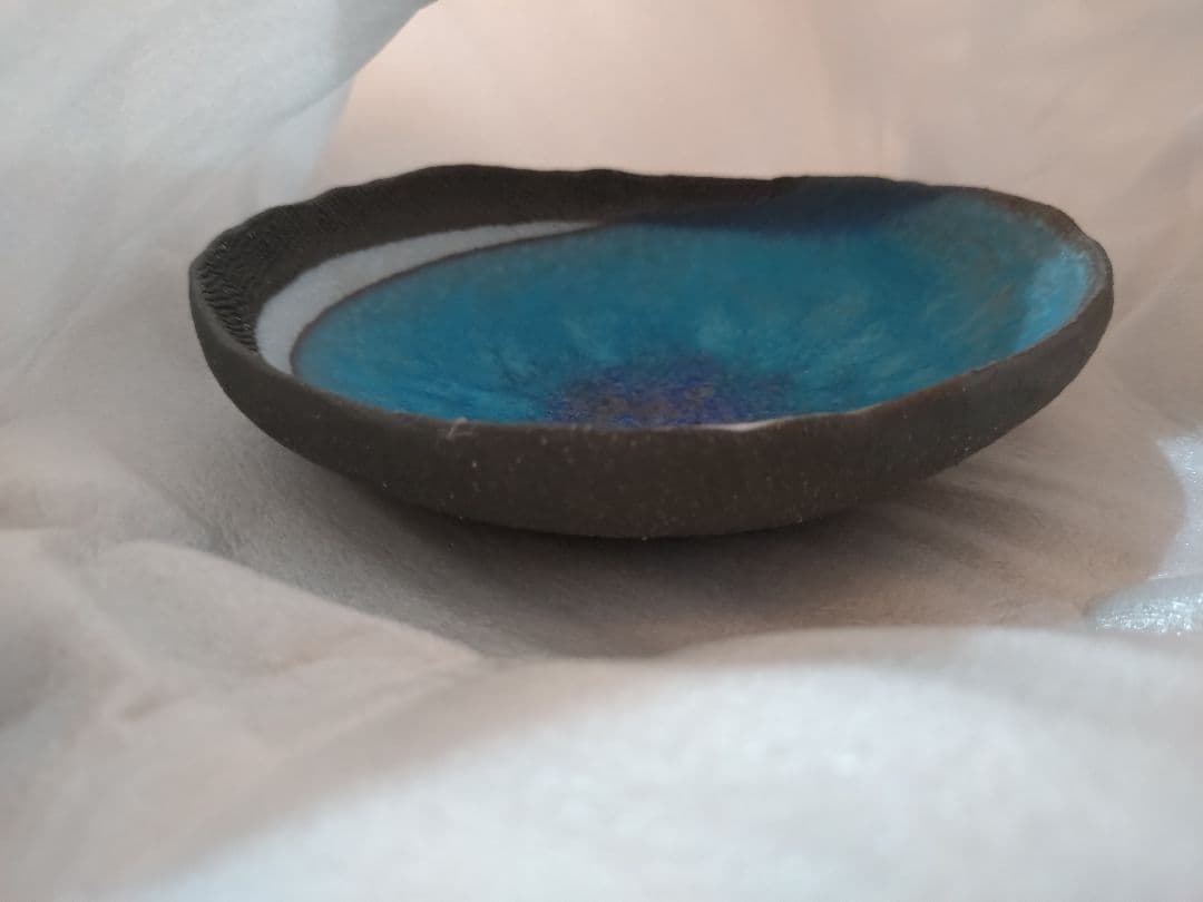 虎澤英雄　木箱サイン付　武州飯能焼　陶器の器 第14回日本陶芸展受賞者作品2枚組