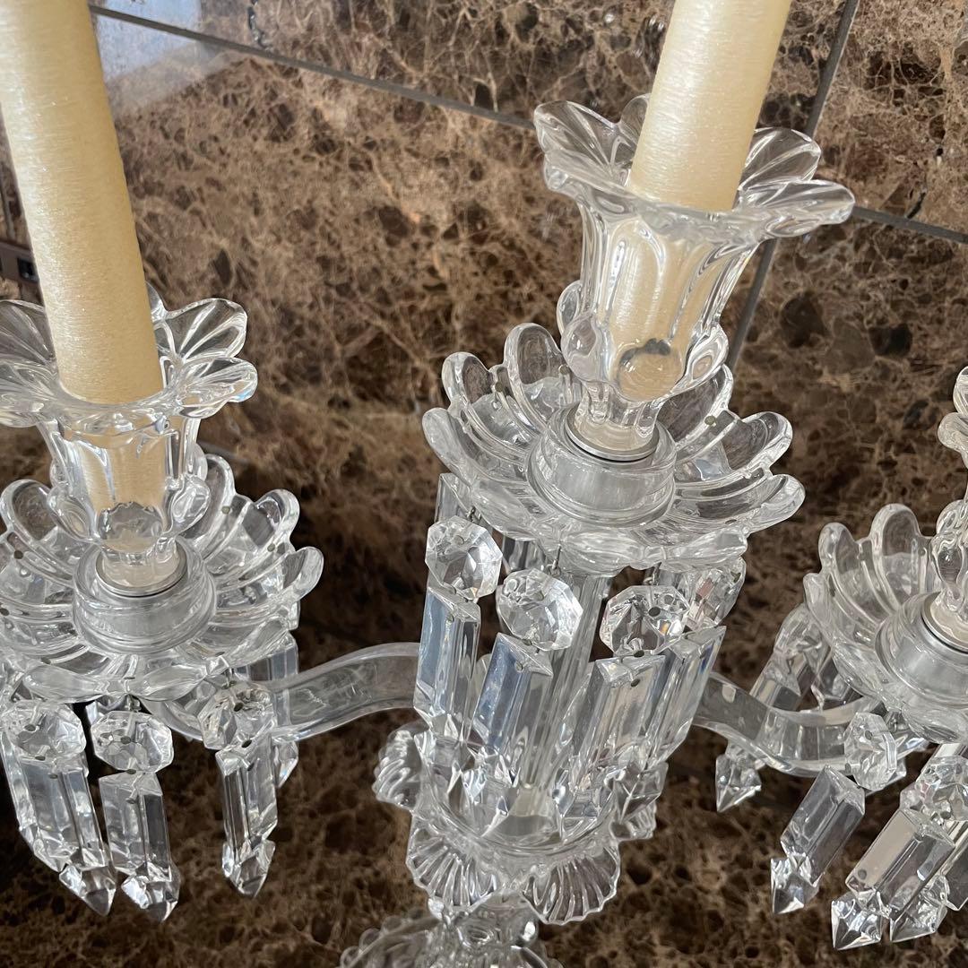 お値下‼️バカラBaccarat キャンドルスタンドメダイヨン.シャンデリア.3灯