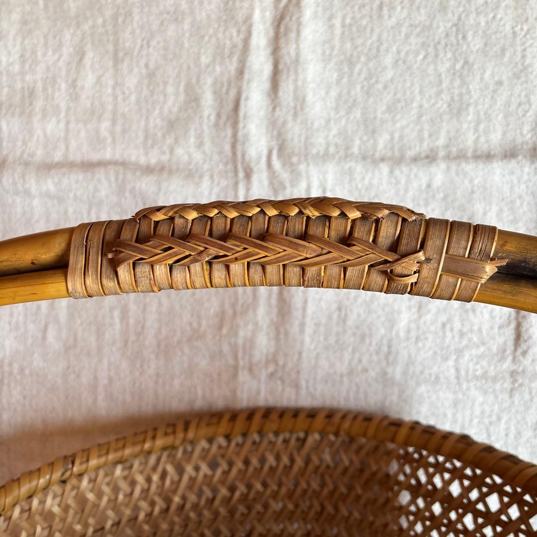 激レア　入手困難　根曲がり竹手籠　昭和レトロな逸品　￼ヴィンテージ　大きなサイズ