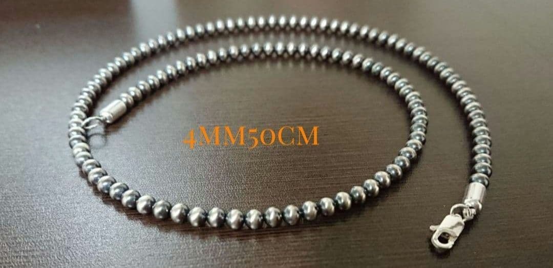 専用40※ナバホパール ネックレス 一連 4ミリ インディアン