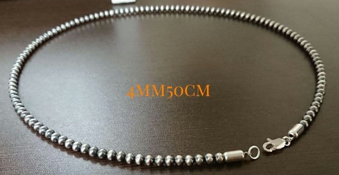 専用40※ナバホパール ネックレス 一連 4ミリ インディアン