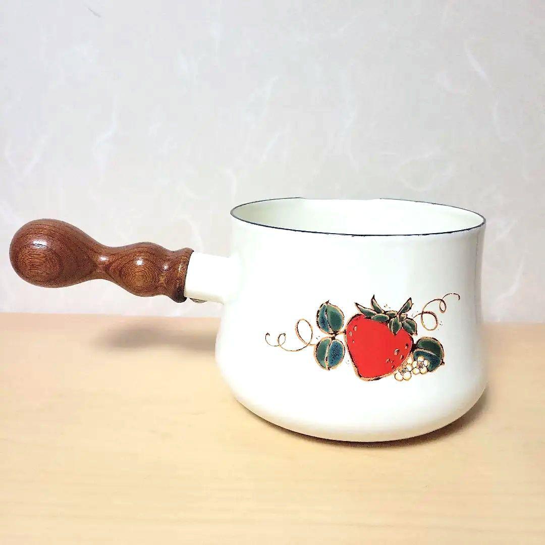 琺瑯3点セット コーヒーポット ミルクパン 蓋付き鍋 昭和レトロ ホーロー