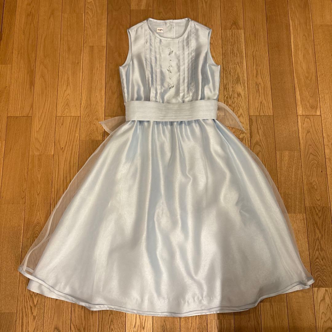 ライトブルー ノースリーブ フォーマルドレス