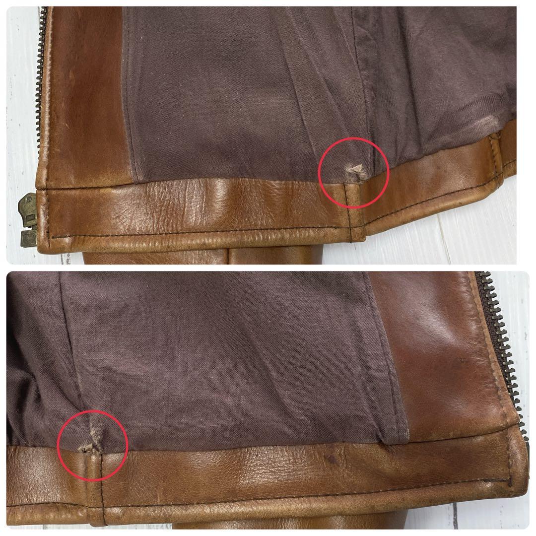 シングルライダース　レザー キャメル　TALON 牛革　ジャケット　ブラウン