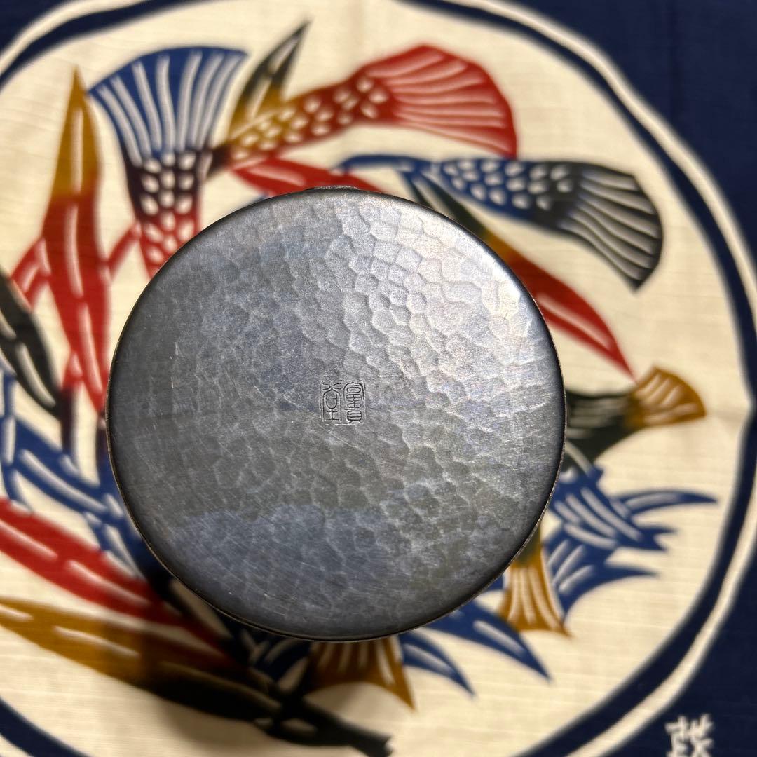 銅製茶筒　鎚起銅器　富貴堂
