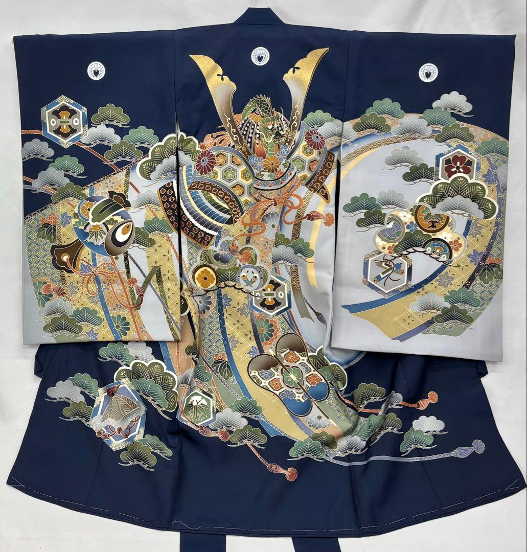 七五三お宮参り男児初着一つ身　長襦袢付　龍兜・几帳《子供469》#江戸小もーん