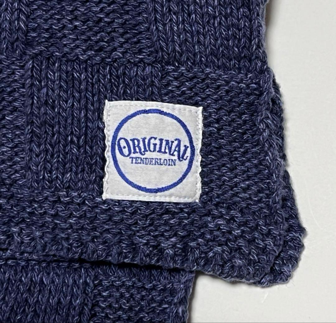 TENDERLOIN チェッカー マフラー スカーフ ネイビー