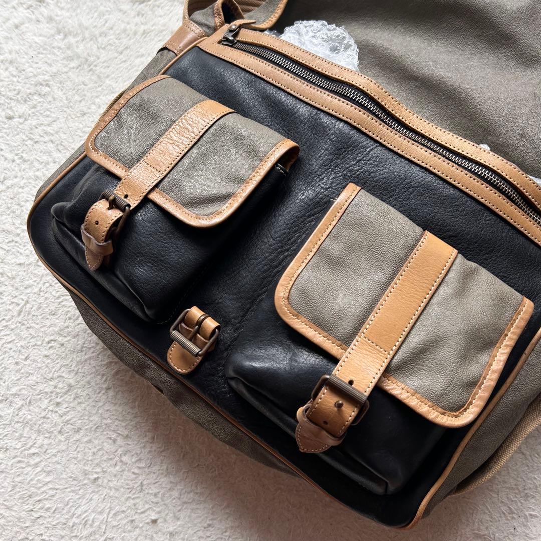 【80s 激レア】シーピーカンパニー メッセンジャーバッグ ロゴパッチ レザー