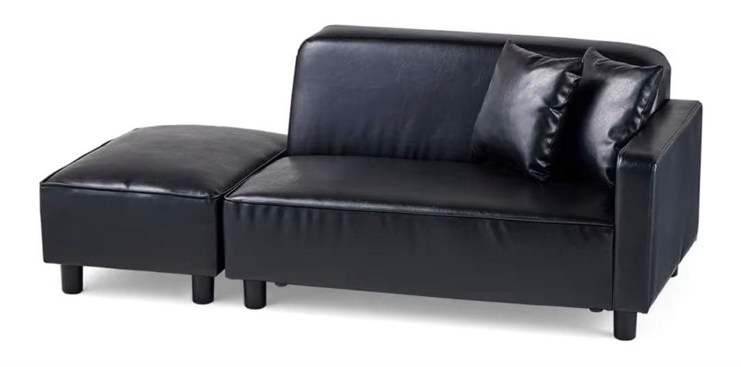 アイリスプラザ　二人掛けソファ F-SA758-754FSET ブラック