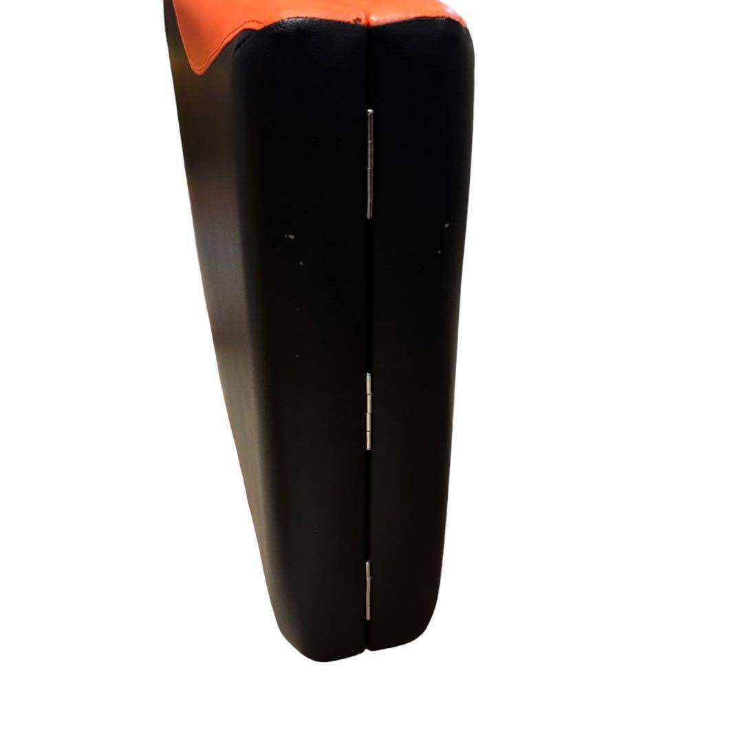 vidaXL 折りたたみ式マッサージベッド 二つ折り 木製 ブラック＆オレンジ