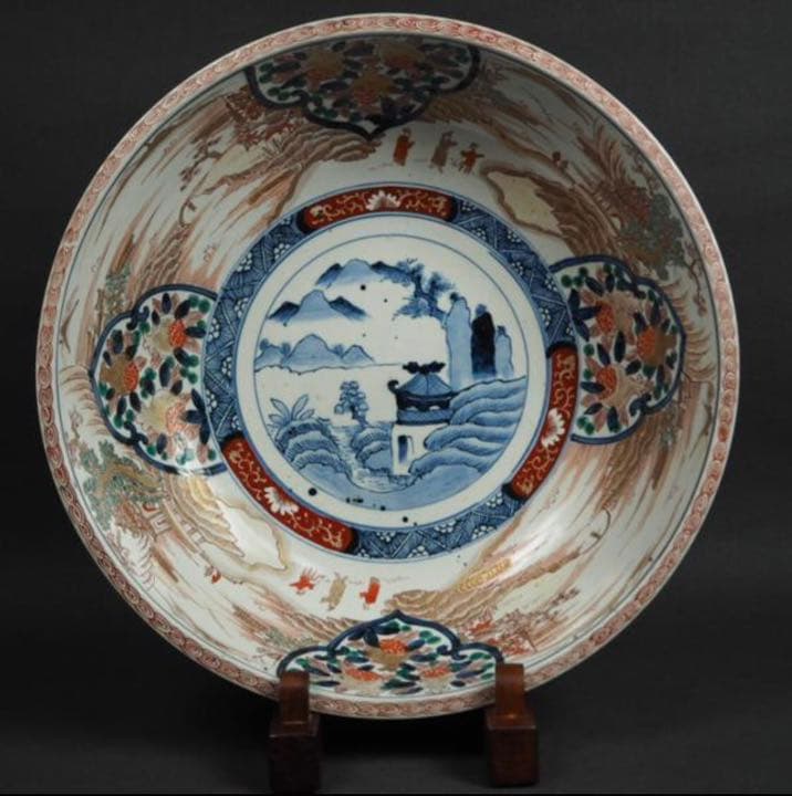 送料無料　江戸期 古伊万里大鉢41ｃｍ